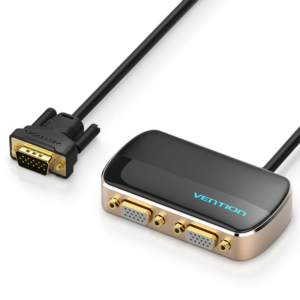 Vention 1 In 2 Out VGA Splitter Black Aluminium Alloy Type (DBABF)