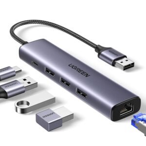 UGREEN USB-C to 3×USB 3.0 + Gigabit Ethernet Adapter (UG-60554/CM475)