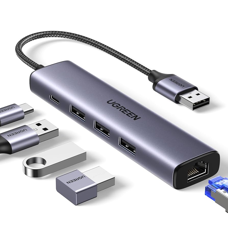 UGREEN USB-C to 3×USB 3.0 + Gigabit Ethernet Adapter (UG-60554/CM475)