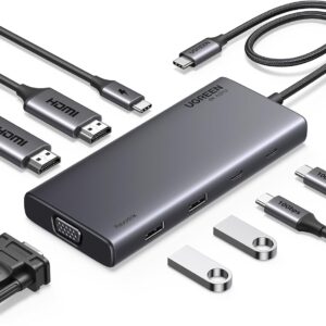 UGREEN 8 in 1  Multifunction Adapter, USB-C to USB3.2 ( 2 Port) + USB-C3.2 ( 2 port) + 4K HDMI ( 2 Port) + VGA + PD port Converter (UG- 35588, CM639)