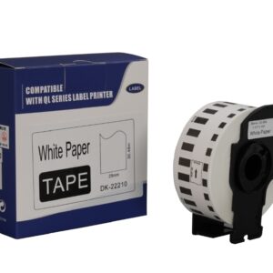 Brother Compatible DK-22210 Continuous Paper Black on White Label Roll 29mm wide