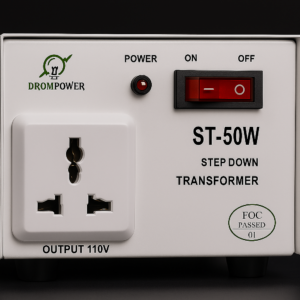 Drom Power 50W Step-Down Transformer (ST-50W) – 220V to 110V Voltage Converter