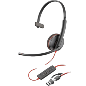 Poly Blackwire 3220 Stereo USB-C Headset +USB-C/A Adapter (Bulk) 8X228A6