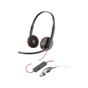 Poly Blackwire 3225 Stereo USB-C Headset +3.5mm Plug +USB-C/A Adapter (Bulk) 8X229A6