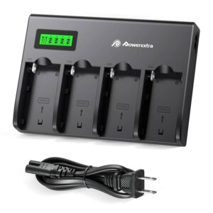 Powerextra 4-Channel Battery Charger With LCD Display for Sony Np-F970
