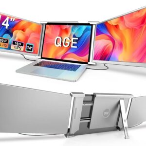 QGE Laptop Screen Extender, 14" 1080P FHD Triple Monitor