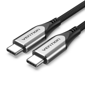 Vention Cotton Braided USB-C to USB-C 3.1 Cable 1M – TAAHF (Gray)