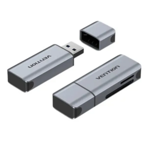 Vention 2-in-1 USB 3.0 A Card Reader(SD+TF) Gray Dual Drive Letter Aluminum Alloy Type (CLIH0)