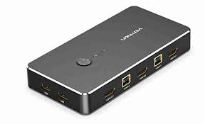 Vention 2 in 1 Out VGA KVM Switch Black Metal Type (DBEBO)
