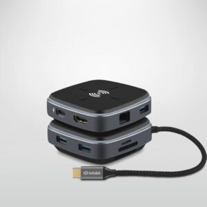 Infobit iHub 901W USB Type C Hub 9-In-1 with Wireless Charging