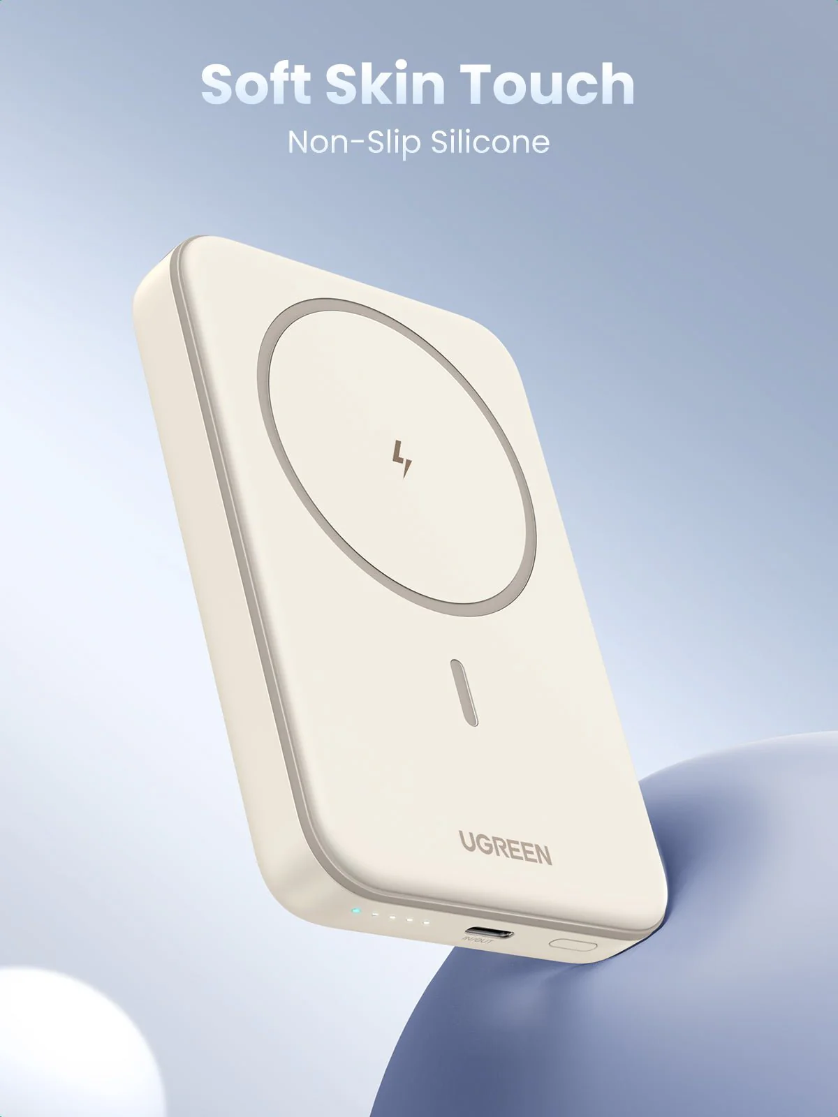UGREEN 10000mAh Magnetic Wireless Power Bank Beige (PB561) - Image 2