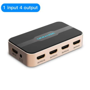 Vention 1 In 4 Out HDMI Splitter 4K@30Hz Gold Aluminum Alloy Type ACCGO